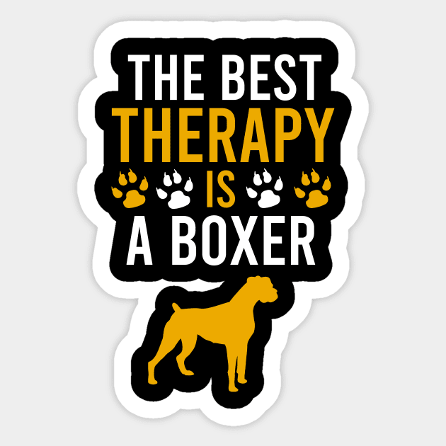 The best therapy is a boxer Sticker by cypryanus